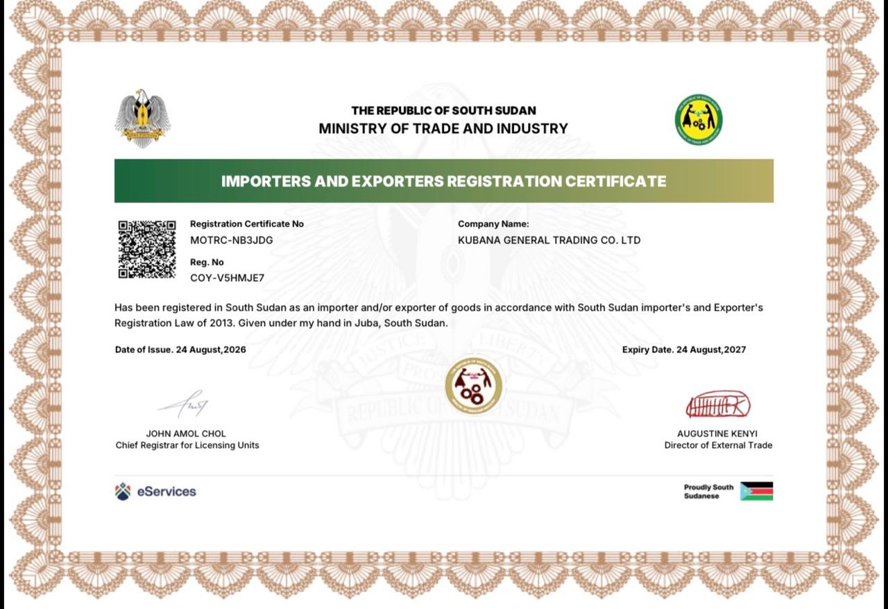 IMPORTERS AND EXPORTERS REGISTRATION CERTIFICATE
